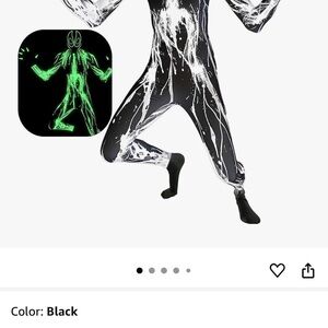Black and White Glow-in-the-Dark Bodysuit costume